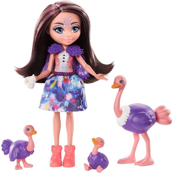 Set de joaca Enchantimals, Ofelia Ostrich, Rapid, Feathers si Flapper