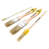 Set pensule pentru vopsit 4 bucati cu par natural si maner din lemn Topex