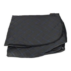 Huse ALM textil - piele romburi Dacia Logan 2013-2020 bancheta fractionata Negru+Albastru foto