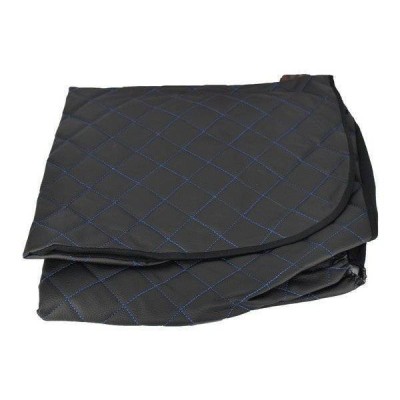 Huse ALM textil - piele romburi Dacia Logan 2013-2020 bancheta fractionata Negru+Albastru foto