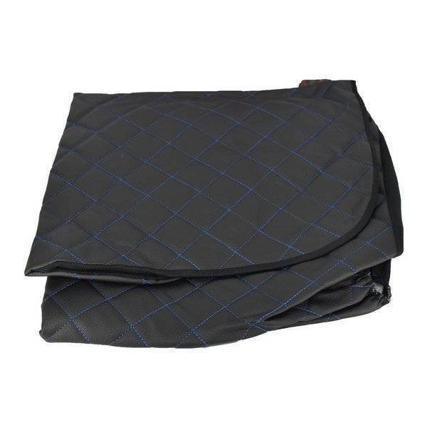 Huse ALM textil - piele romburi Dacia Sandero 2013-2020 bancheta fractionata Negru+Albastru