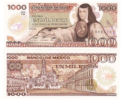 Mexic 1 000 1000 Pesos 1985 P-85a.8 UNC foto