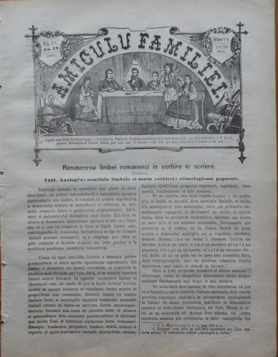 Ziarul Amiculu familiei , an 4 , nr. 18 , Gherla , 1880