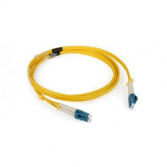 Patch cord | FO | 1 metru | LSZH | Galben | LANmark | Singlemode | Duplex LC-LC | Slimflex foto