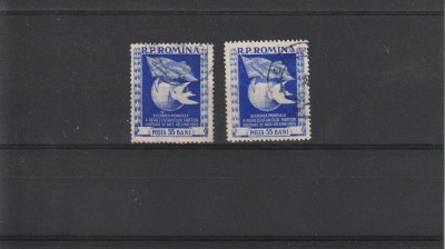 Romania ,eroare punct alb sub glob ,seria Helsinki 0,55 lei. foto