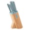 Set Cutite cu suport BergHOFF Slate, 7 piese, Otel, ABS, Lemn, Albastru HighLine Cooking