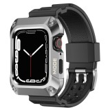 Husa pentru Apple Watch 7 / 8 / 9 (45mm) + Curea - Lito Metal RuggedArmor (LS002) - Silver