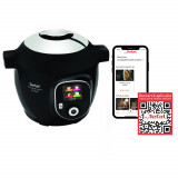 Multicooker inteligent Tefal Cook4Me+ Connect CY855830, 1600W, 6L, 6 moduri de gatire, 150 de retete, Aplicatia dedicata, Negru