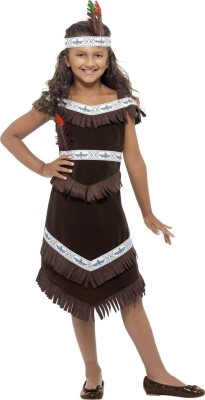 Costum Nativ American fetite 7-9 ani foto