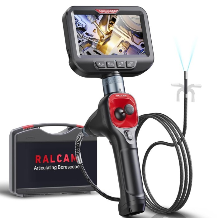 Endoscop Articulat 360 cu Joystick, Sonda IP67, Articulare in 4 Directii, Ecran IPS, 6 LED-uri Ajustabile