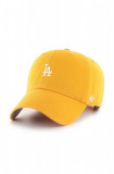 47brand șapcă de baseball din bumbac MLB Los Angeles Dodgers culoarea galben, cu imprimeu, 47 Brand