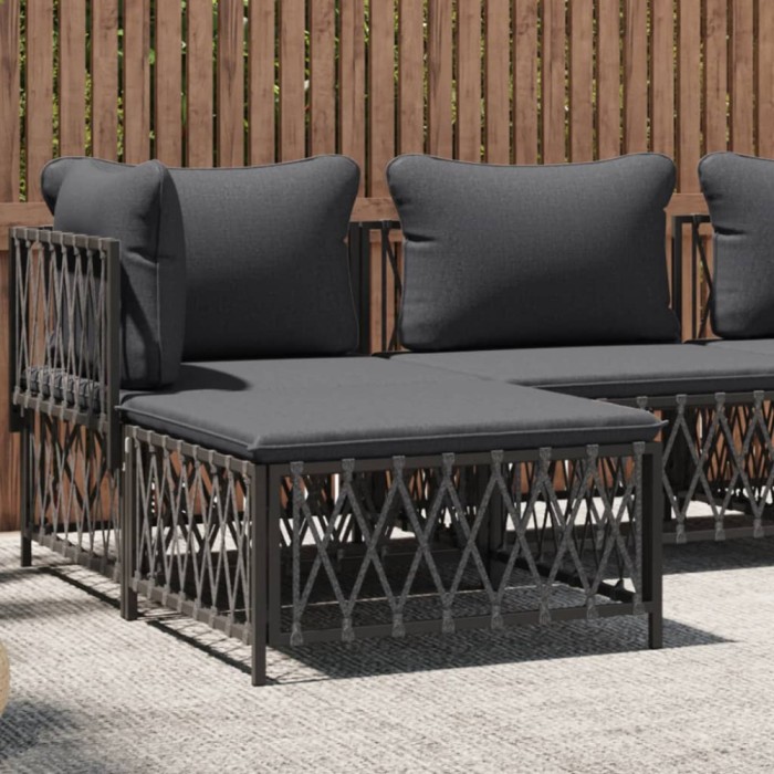 Gossi taburet de gradina cu perna, antracit, material tesut
