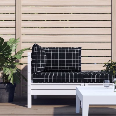 Gossi perne pentru paleti, 3 buc, negru, model carouri, textil oxford foto