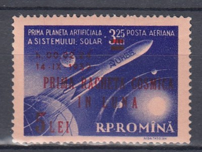 ROMANIA 1959 LP 478 PRIMA RACHETA COSMICA IN LUNA SERIE MNH foto