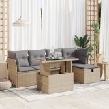 Gossi set canapele de gradina cu perne, 6 piese, bej, poliratan
