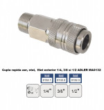 Cupla rapida aer, otel, filet exterior 1/4&quot; ADLER MA0132.1