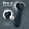 Vibrator Clitoridian Pro 2 Generation 3 Liquid Air, Negru, Satisfyer