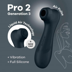 Vibrator Clitoridian Pro 2 Generation 3 Liquid Air, Negru