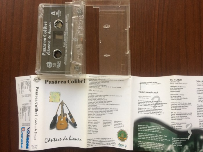 pasarea colibri cantece de bivuac caseta audio muzica folk rock pop roton 1999
