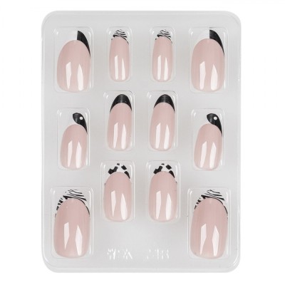 Set Unghii False Oval Almond Animal Print cu Adeziv, 12 buc foto