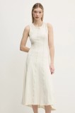 Desigual rochie NANTES culoarea bej, midi, evazată, 25SWVK54