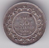 Tunisia 50 Centimes Muhammad V 1915