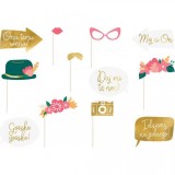 Set 12 Accesorii Props Foto Nunta, Botez, Petrecere - Cabina Foto Haioase, Refolosibile