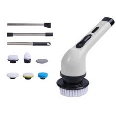 Perie electrica de curatare, flippy, pentru gresie, baie, bucatarie, 25x20x9.5 cm, cu 6 capete, maner extensibil detasabil 84-127cm, incarcare usb-typ