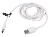 Cablu USB A la DC 5.5/2.5 Alb 1m, Vention