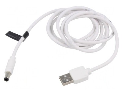 Cablu USB A la DC 5.5/2.5 Alb 1m foto
