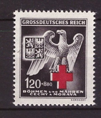 Bohemia&amp;amp;amp;Moravia 1943 - Crucea Rosie, neuzata foto