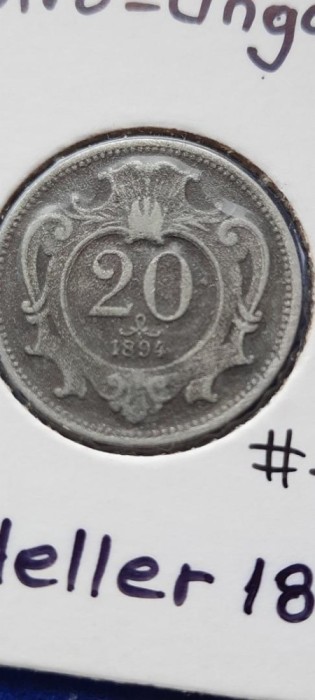 AUSTRIA 20 HELLER 1894