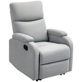 HOMCOM Fotoliu Recliner din In cu Suport Reglabil pentru Picioare, 69x91,5x103 cm, Gri | Aosom Romania