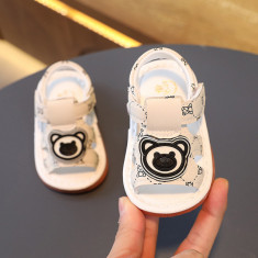 Sandalute albe cu piuitoare - Teddy (Marime Disponibila: 9-12 luni (Marimea 20 foto