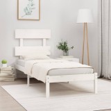 Cumpara ieftin Cadru de pat, alb, 90x200 cm, lemn masiv