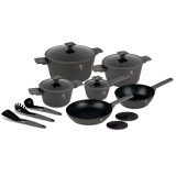 Cumpara ieftin Set Oale și Tigăi Berlinger Haus Anthracite BH 8141, 15 Piese, Aluminiu Forjat, Inveliș TitanPro, Inducție, Antracit