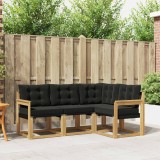 vidaXL Set de canapele de exterior cu pernă 4 pcs Alb și negru 3389422