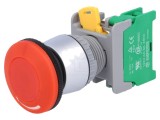 Comutator Siguranță 22mm NO Roșu Cap Ciupercă AUSPICIOUS