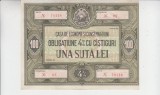 B12 - Bancnota Romania - Obligatiune CEC - 100 lei - Emisiune RPR