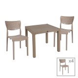 Cumpara ieftin Set de gradina masa si scaune Explore, Ignite set 5 piese plastic cappuccino 90x90x73.5 cm