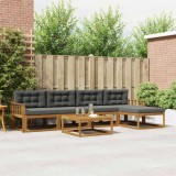 vidaXL Set de canapele de exterior cu pernă 6 pcs Natural și Antracit 3367470