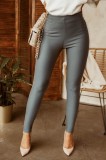 Pantaloni Dama Talie Inalta Elastici Gri | Casual Elegant, Material Vascoza, Marimi S-XL