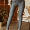 F823-18 Pantaloni casual/elegant cu talie inalta din material usor elastic