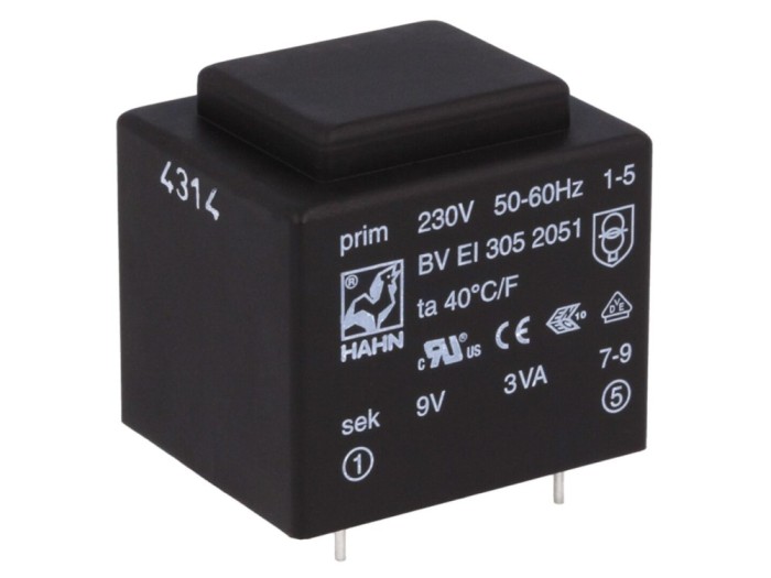 Transformator PCB &icirc;ncapsulat 3VA 230V 9V