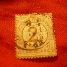 Timbru 2 1/2 gr. supratipar/ 2 1/2gr Germania 1872 scut mic, stamp.