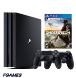 Consola Sony Playstation 4 Pro Ps4 1tb + Doua Controllere + Tom Clancy&amp;#x2019;s Ghost Recon Wildlands PlayStation 4, Second-Hand