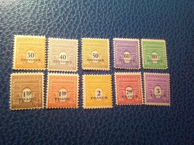 Serie Franta 1945 Uzuale pt Trupele Aliate , 10 valori foto