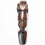Statueta lemn abanos - Bust femeie africana