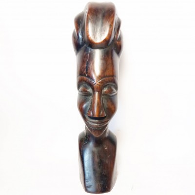 Statueta lemn abanos - Bust femeie africana foto