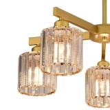 Lustra Clasica Moderna LC110/5GD cu Cristal, 5xE27, Auriu, Metal si Cristal